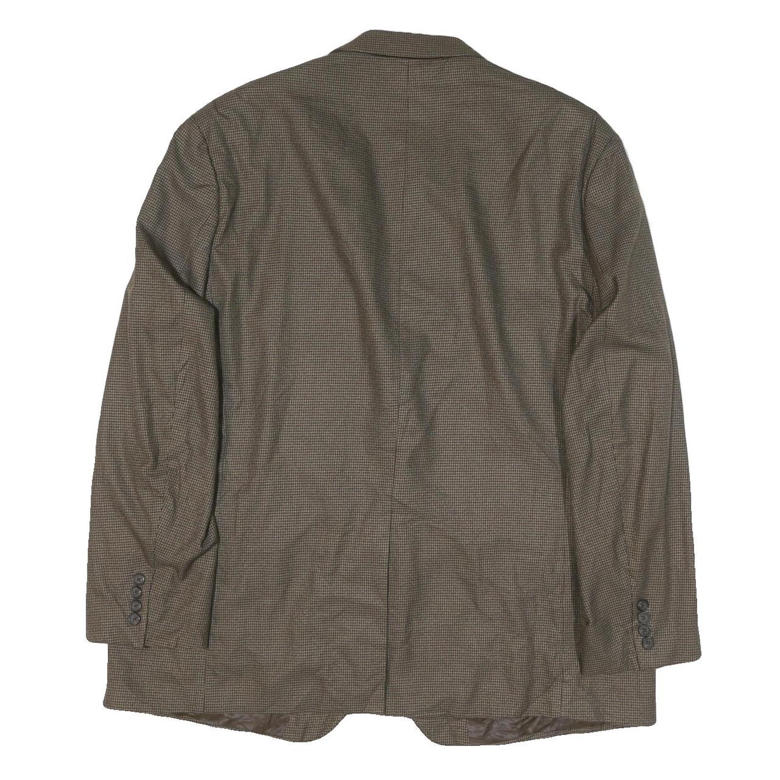 LAUREN RALPH LAUREN Mens Brown Wool Blend Blazer Jacket L Checked Stylish