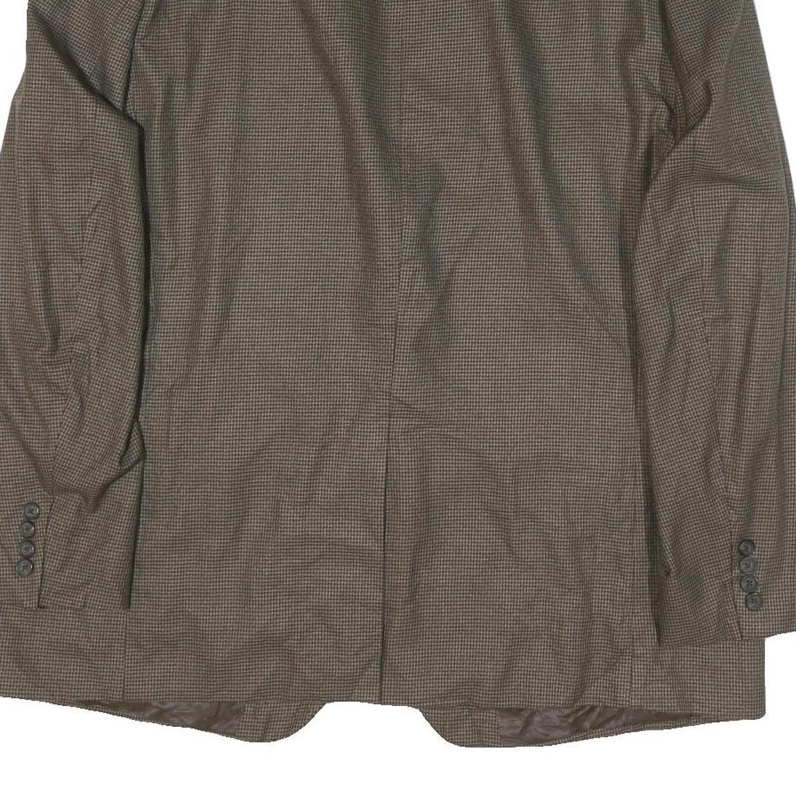 LAUREN RALPH LAUREN Mens Brown Wool Blend Blazer Jacket L Checked Stylish