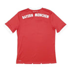ADIDAS Boys Red & White Bayern Munchen Football Shirt 15-16Y Short Sleeve Crew