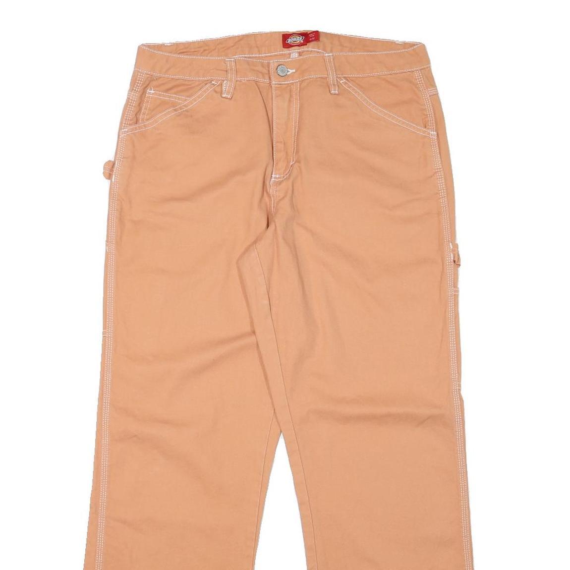 DICKIES Womens Cotton Blend Beige Regular Straight Trousers W33 L30 Workwear