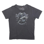 ENERGIE Womens Black Graphic T-Shirt XL Short Sleeve Round Neck Cotton Blend