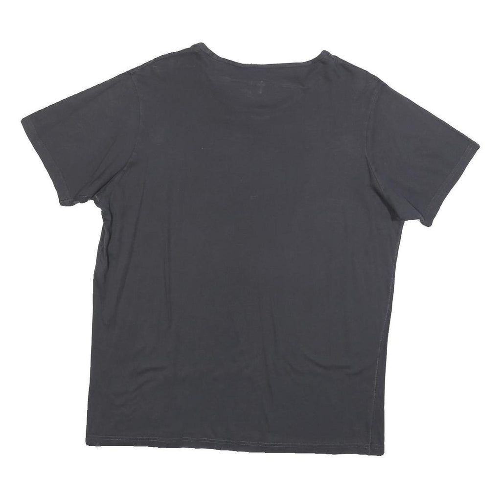 ENERGIE Womens Black Graphic T-Shirt XL Short Sleeve Round Neck Cotton Blend