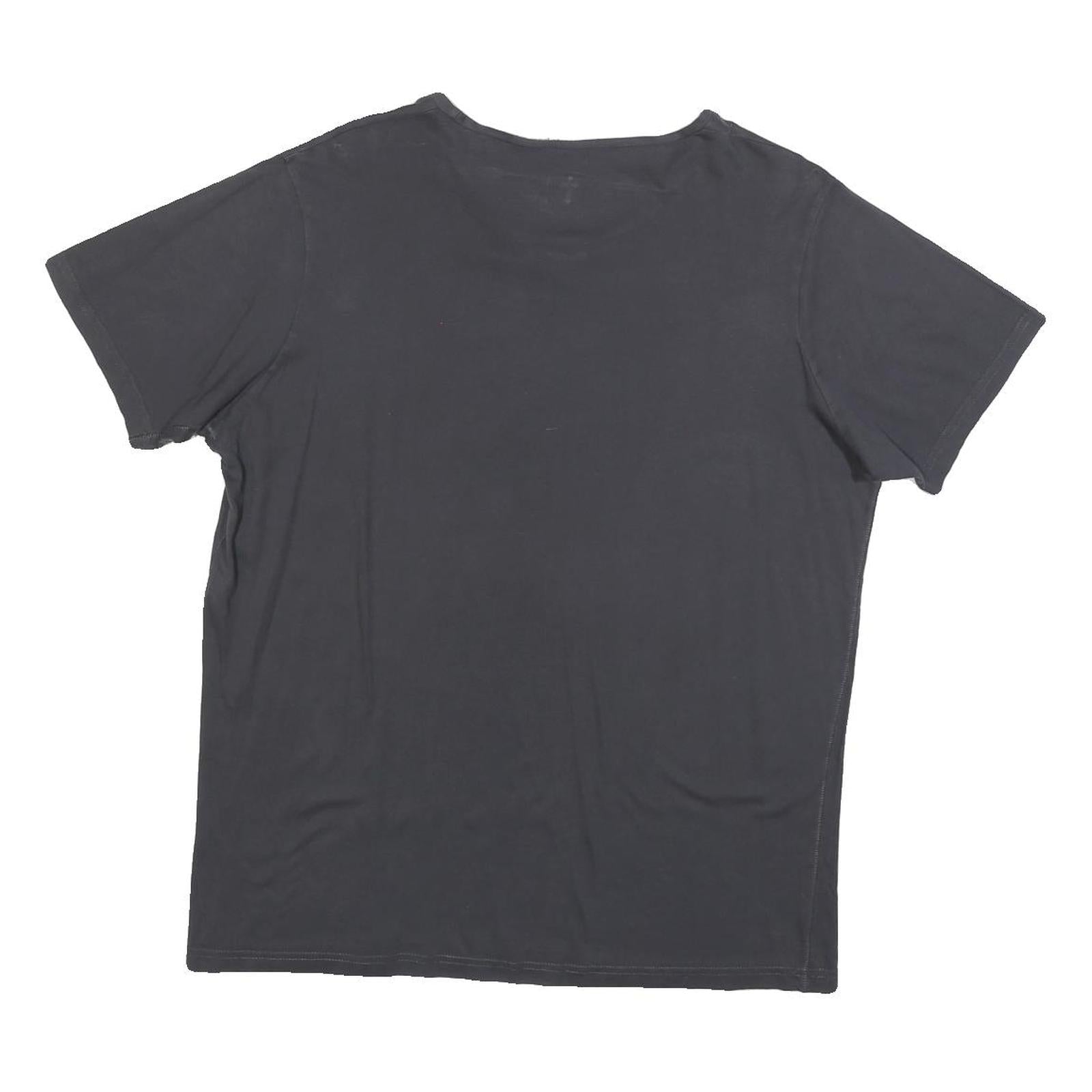 ENERGIE Womens Black Graphic T-Shirt XL Short Sleeve Round Neck Cotton Blend