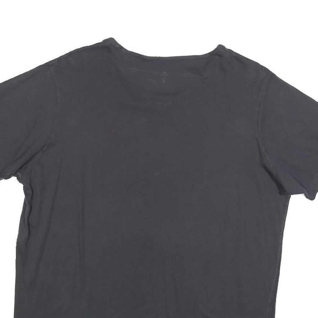 ENERGIE Womens Black Graphic T-Shirt XL Short Sleeve Round Neck Cotton Blend