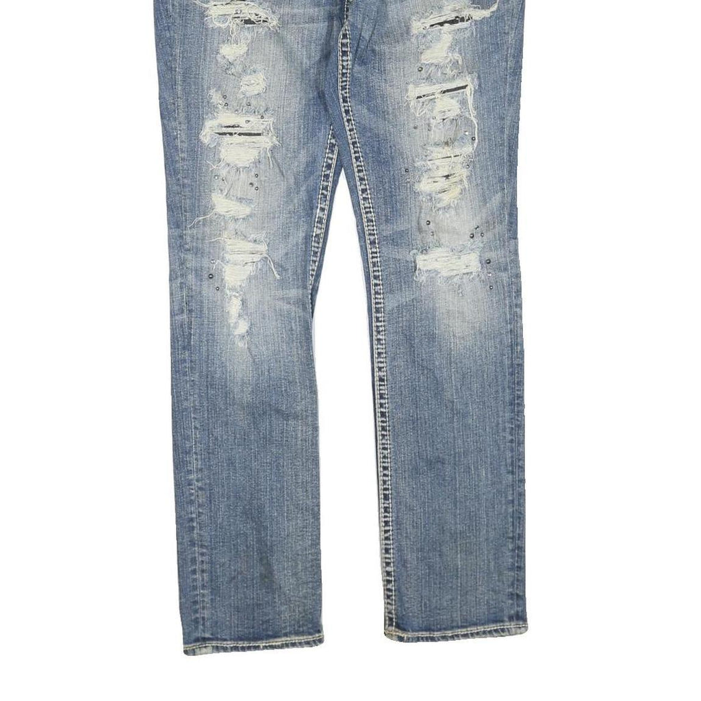 SILVER Womens Jeans Blue Regular Slim Denim Medium W32 L32 Distressed Fit