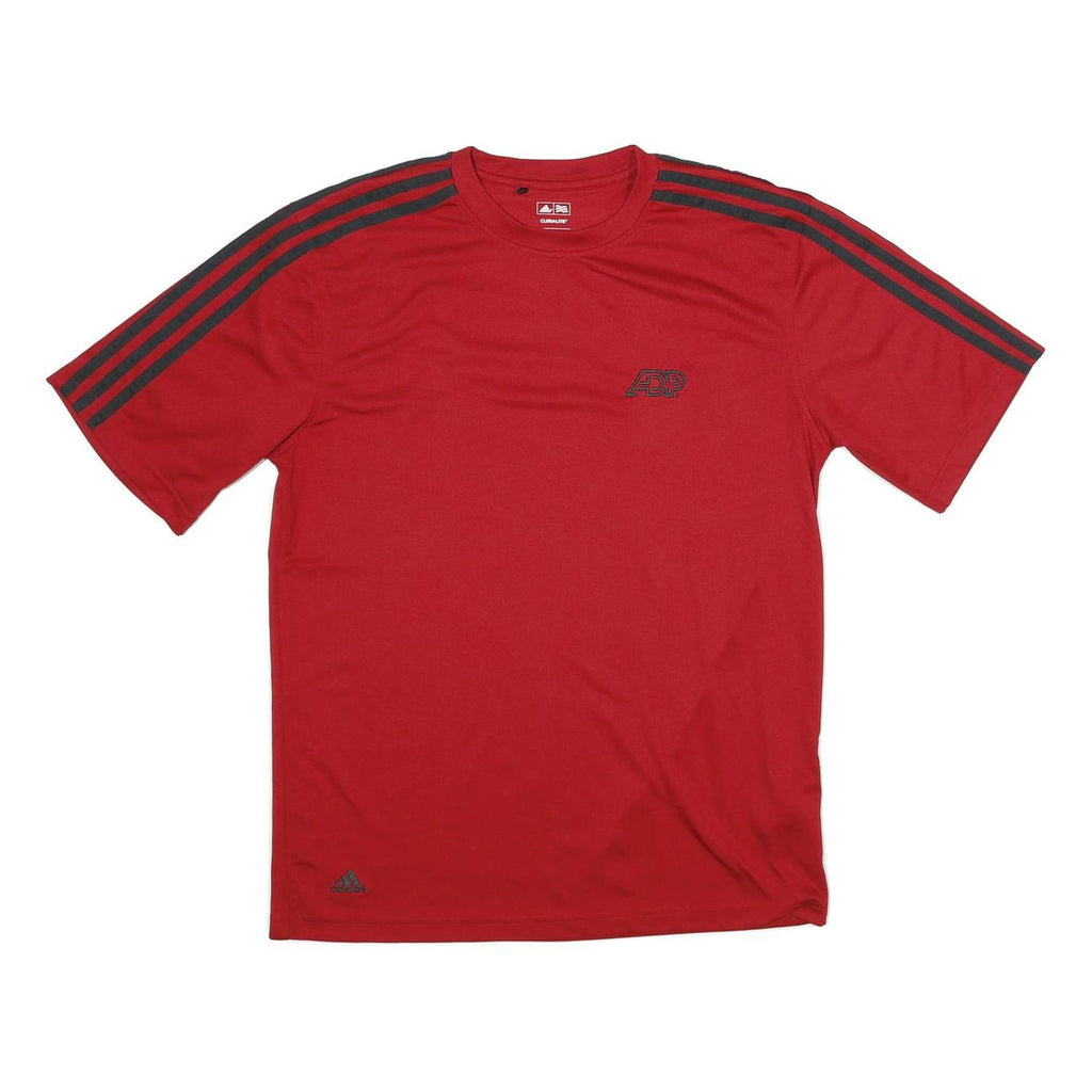 ADIDAS Mens Red Crew Neck Short Sleeve T-Shirt L Athletic Sportswear Casual
