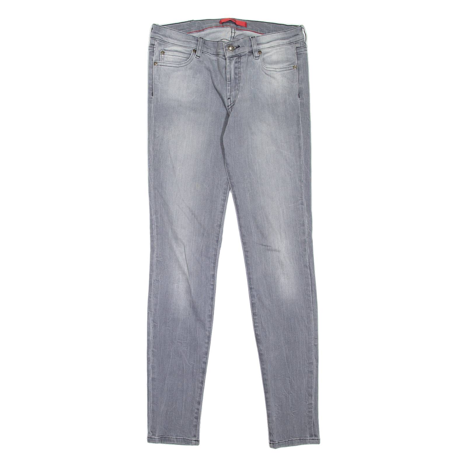 HUGO BOSS Womens Jeans Grey Slim Skinny Stone Wash W28 L30