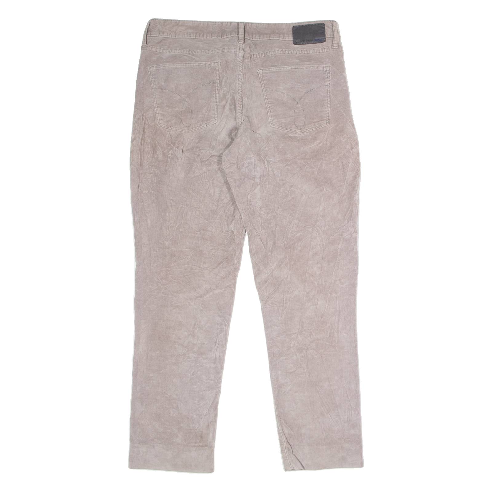 CALVIN KLEIN JEANS Womens Corduroy Trousers Grey Slim Tapered W30 L27