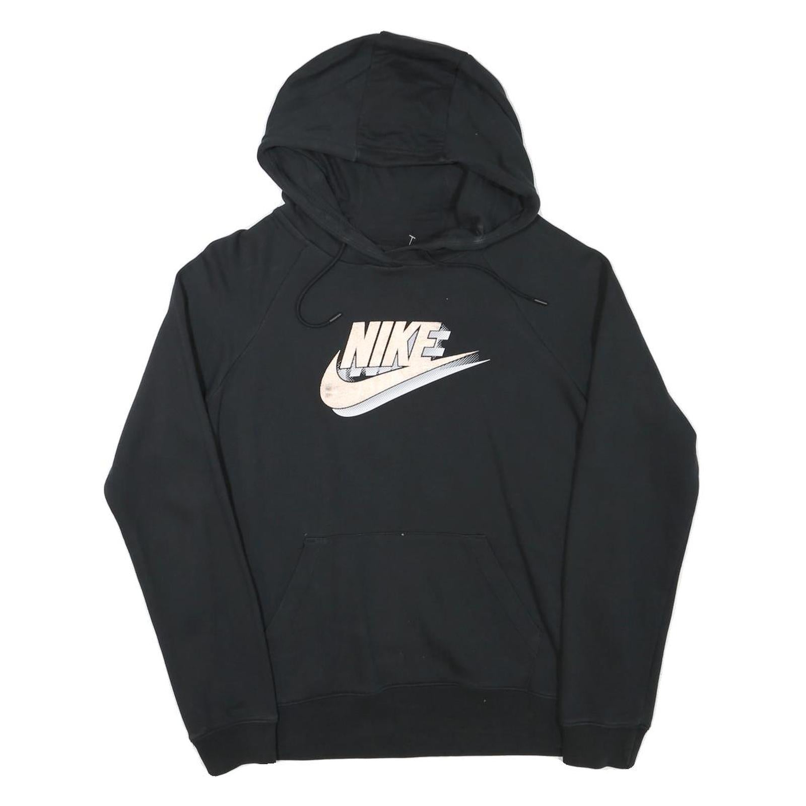 NIKE Mens Black Pullover Hoodie S Cotton Blend Sportswear Casual