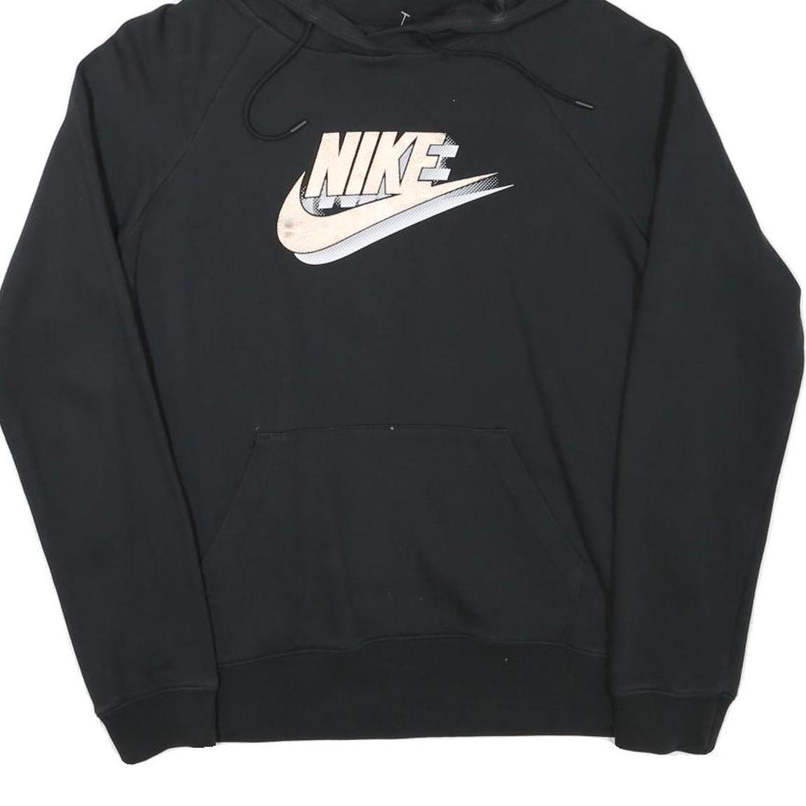 NIKE Mens Black Pullover Hoodie S Cotton Blend Sportswear Casual