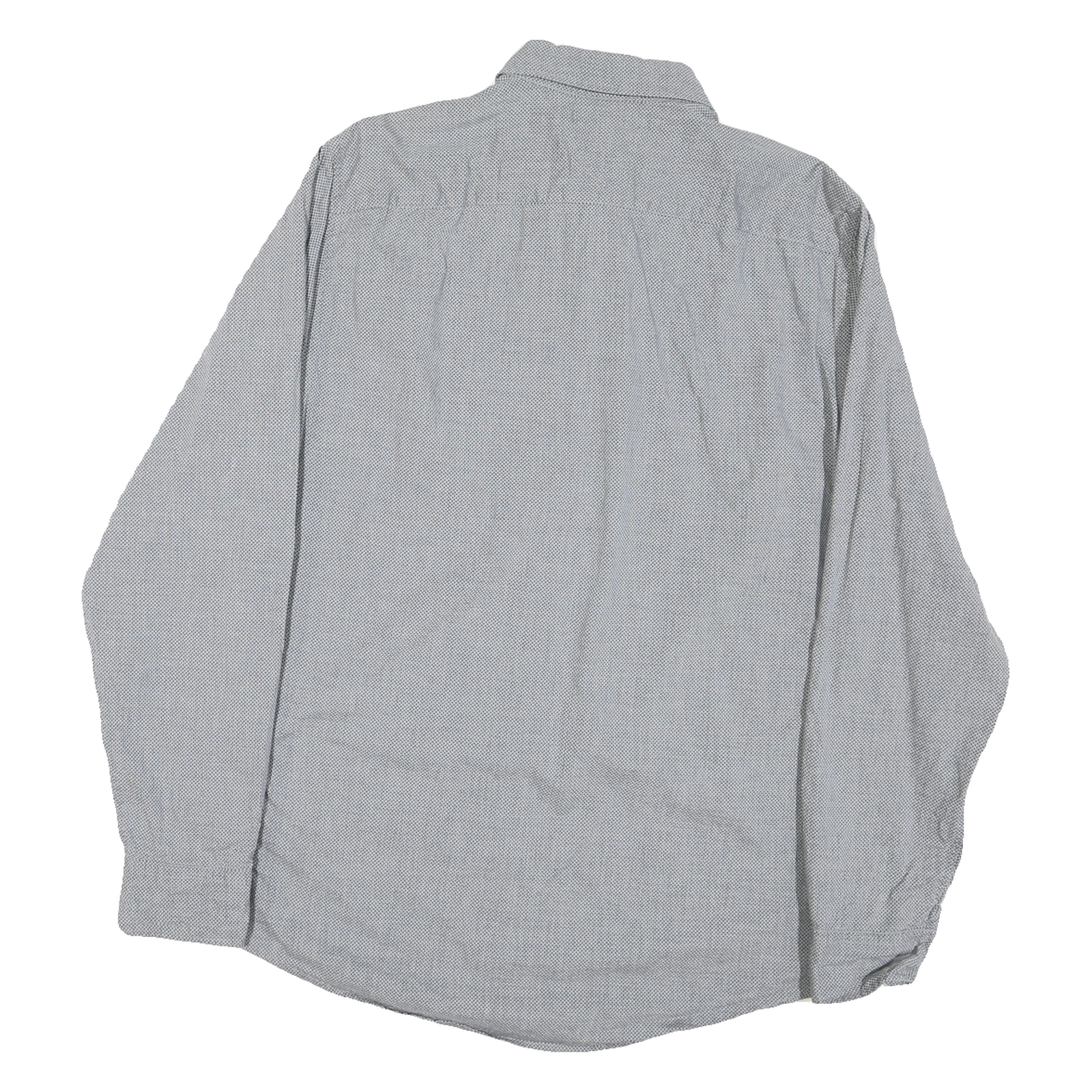 TOMMY HILFIGER Mens Grey & Navy Check Shirt L Button-Down Collar Long Sleeve