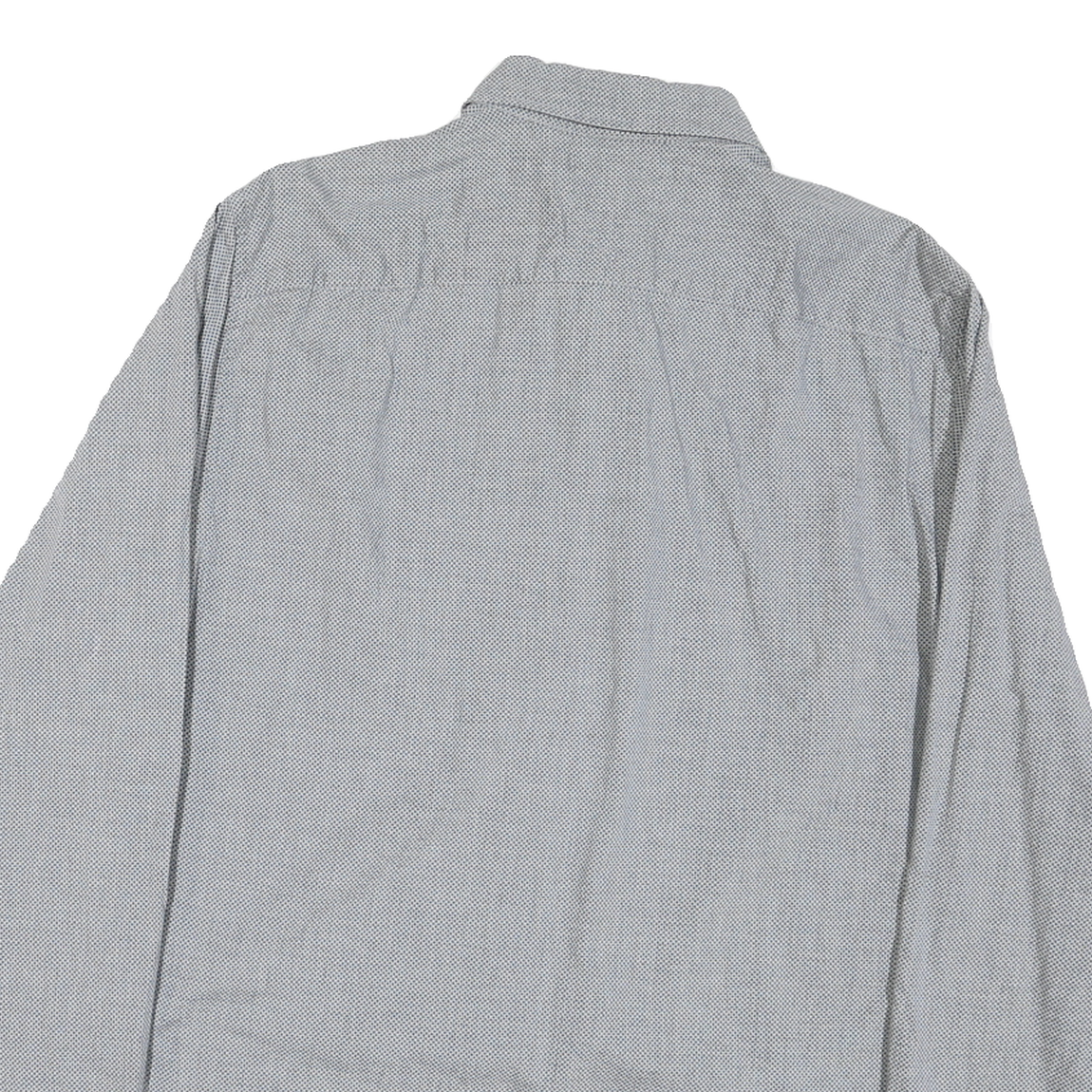 TOMMY HILFIGER Mens Grey & Navy Check Shirt L Button-Down Collar Long Sleeve