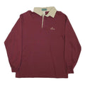 OUTER BANKS Mens Maroon & Beige Long Sleeve Plain XL Polo Shirt Aspen Logo
