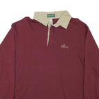OUTER BANKS Mens Maroon & Beige Long Sleeve Plain XL Polo Shirt Aspen Logo