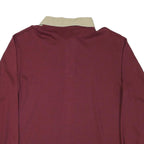 OUTER BANKS Mens Maroon & Beige Long Sleeve Plain XL Polo Shirt Aspen Logo
