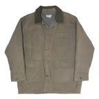 CHEROKEE Mens Green Cotton Jacket L Button Plain Casual Classic Three Pocket