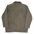 CHEROKEE Mens Green Cotton Jacket L Button Plain Casual Classic Three Pocket