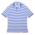 TOMMY HILFIGER Mens Blue & White Striped Short Sleeve Polo Shirt XL Cotton Blend