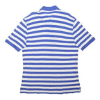 TOMMY HILFIGER Mens Blue & White Striped Short Sleeve Polo Shirt XL Cotton Blend