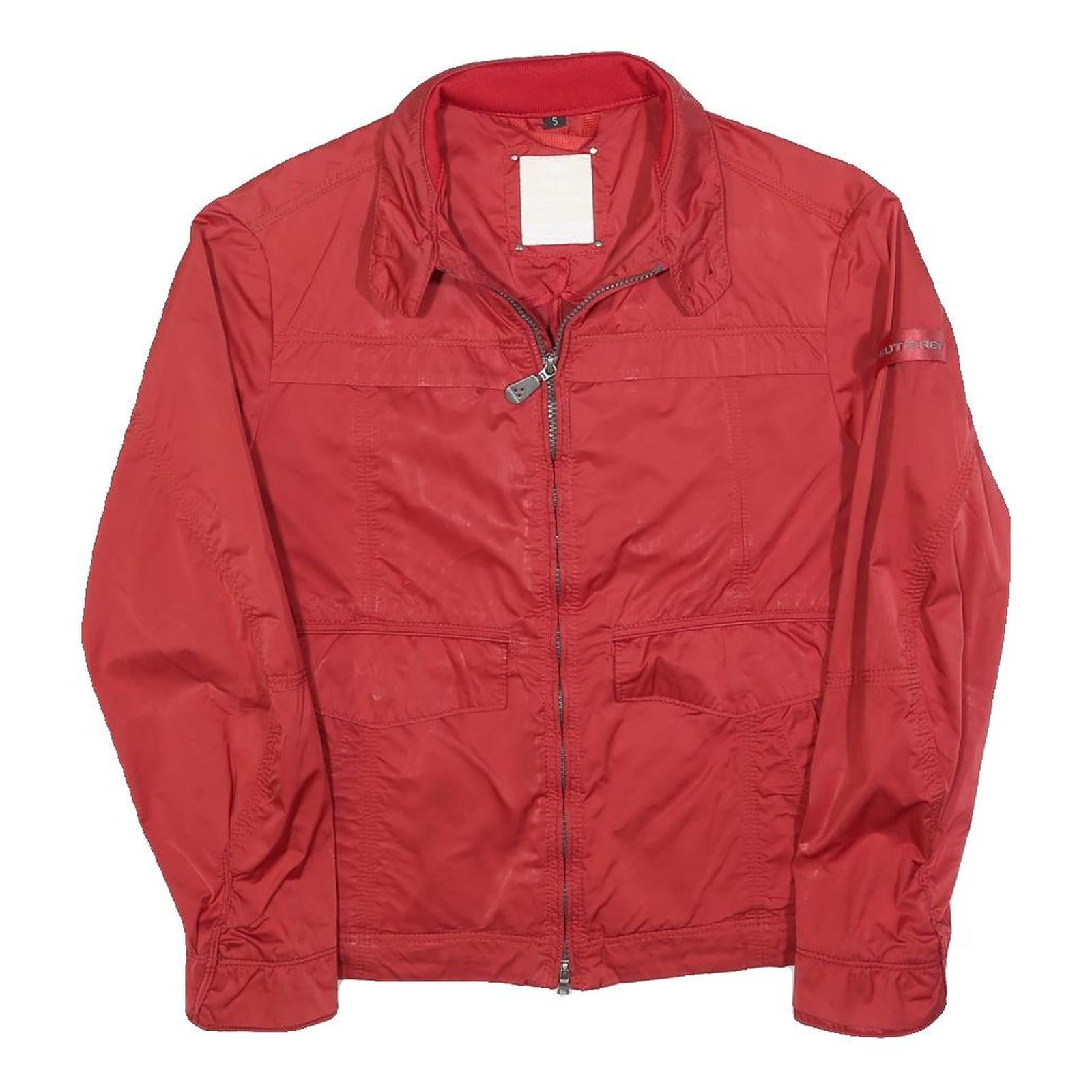 PEUTEREY Womens Red Jacket S Polyester Blend Plain Zip Lightweight Stylish