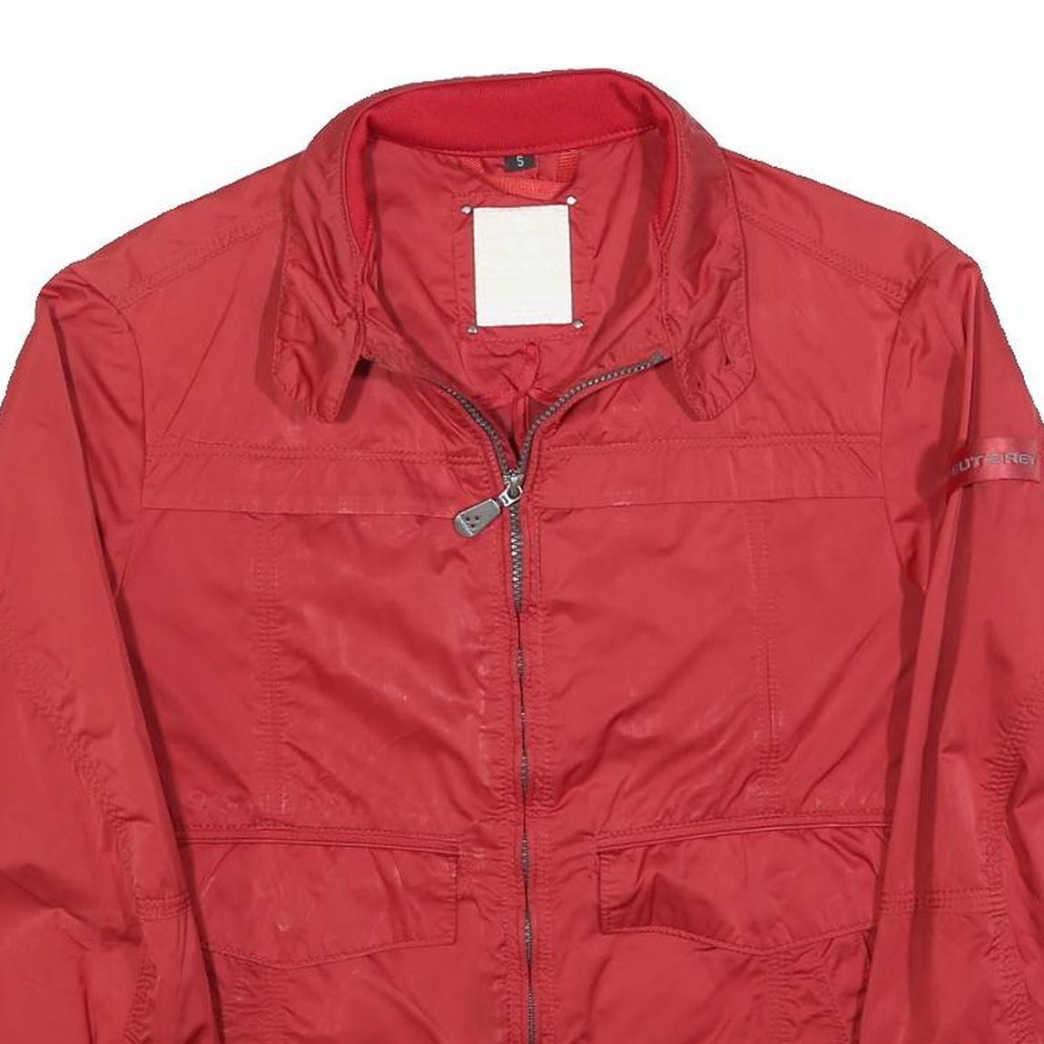 PEUTEREY Womens Red Jacket S Polyester Blend Plain Zip Lightweight Stylish