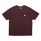 CARHARTT Mens Maroon Pocket T-Shirt XL Short Sleeve Crew Neck Classic Cotton
