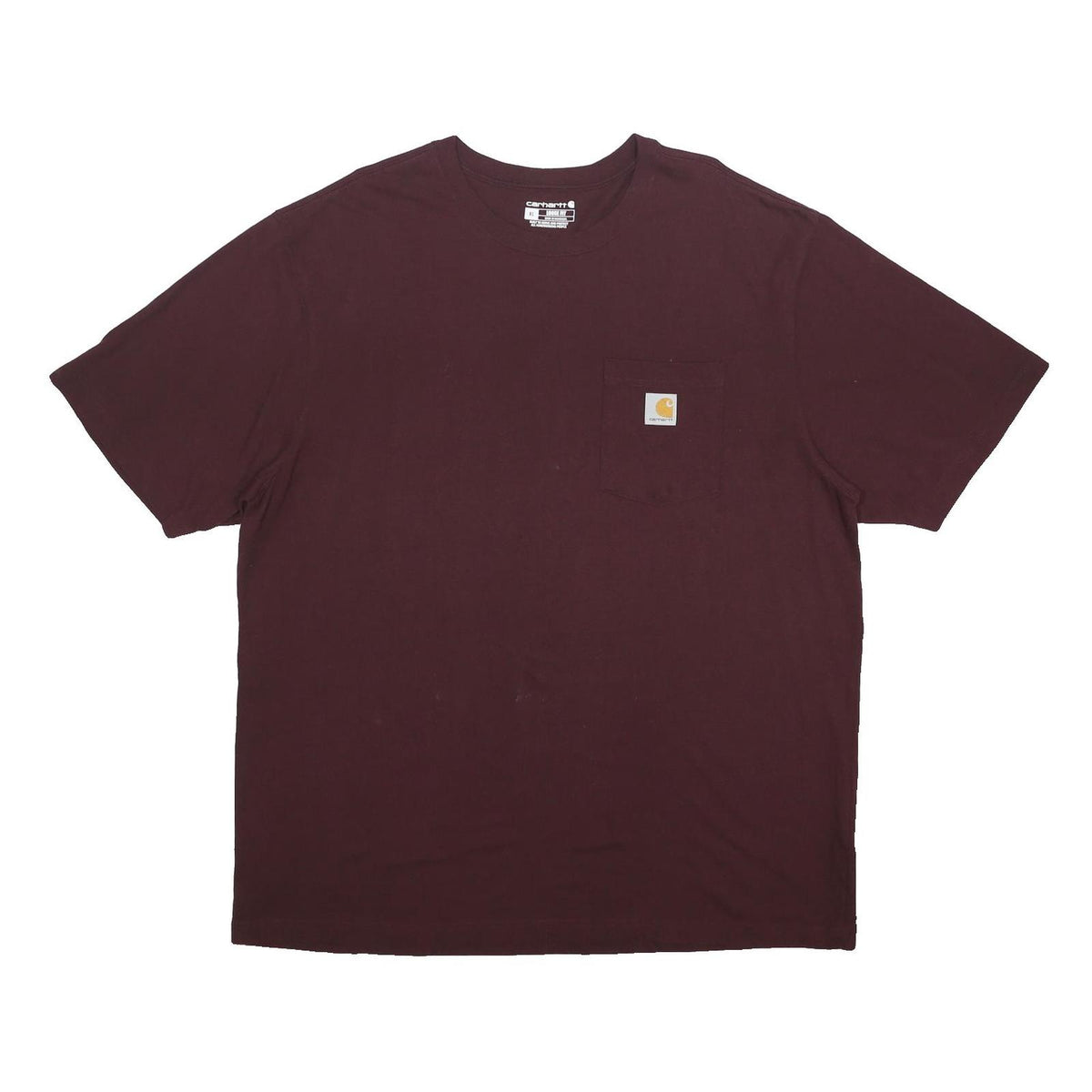 CARHARTT Mens Maroon Pocket T-Shirt XL Short Sleeve Crew Neck Classic Cotton