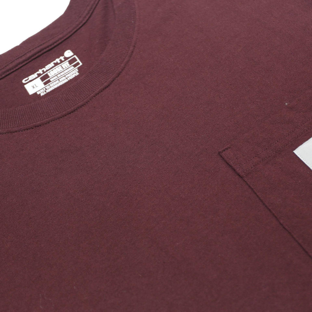 CARHARTT Mens Maroon Pocket T-Shirt XL Short Sleeve Crew Neck Classic Cotton