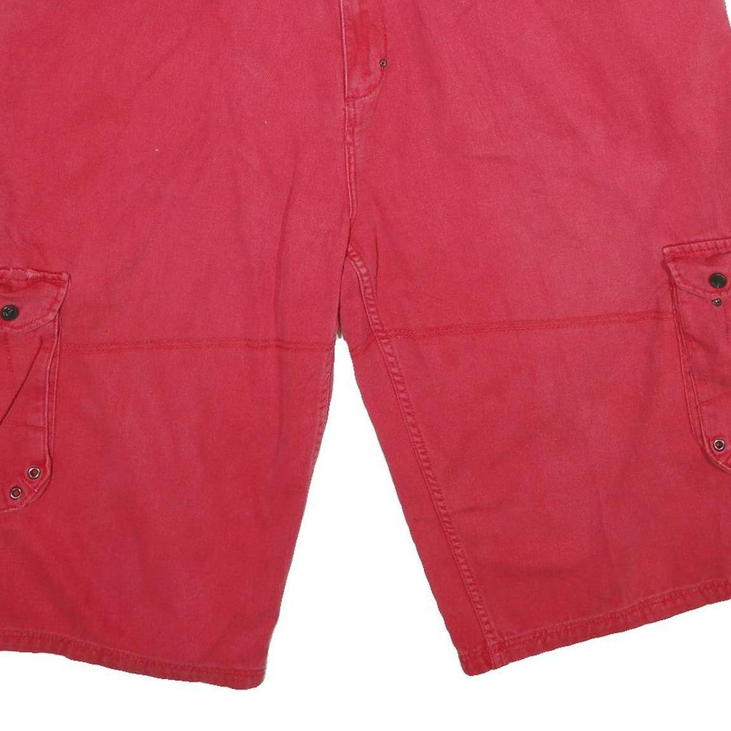 COOGI Mens Red Cargo Shorts 4XL W50 Cotton Relaxed Fit Casual Summer