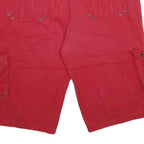 COOGI Mens Red Cargo Shorts 4XL W50 Cotton Relaxed Fit Casual Summer