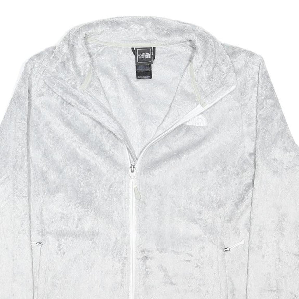 THE NORTH FACE Womens White Jacket L Polyester Blend Zip Fleece Outdoor Casual
