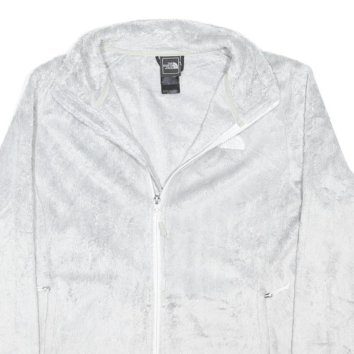 THE NORTH FACE Womens White Jacket L Polyester Blend Zip Fleece Outdoor Casual