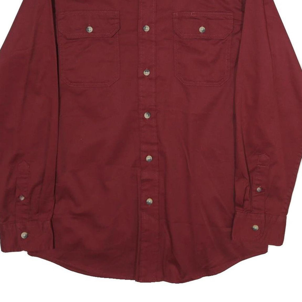 WRANGLER Mens Maroon Shirt S Casual Cotton Long Sleeve Button Down