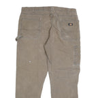 DICKIES Mens Regular Fit Brown Denim W40 L31 Workwear Zip Closure Jeans
