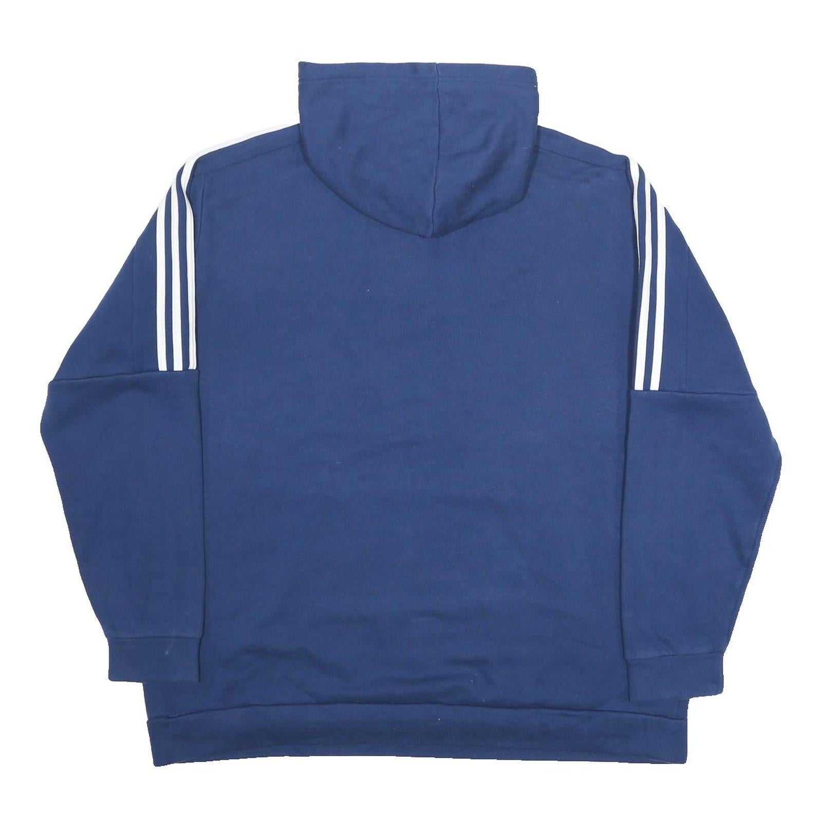 ADIDAS Mens Blue Pullover Hoodie 2XL Cotton Blend Sports Casual Sweatshirt