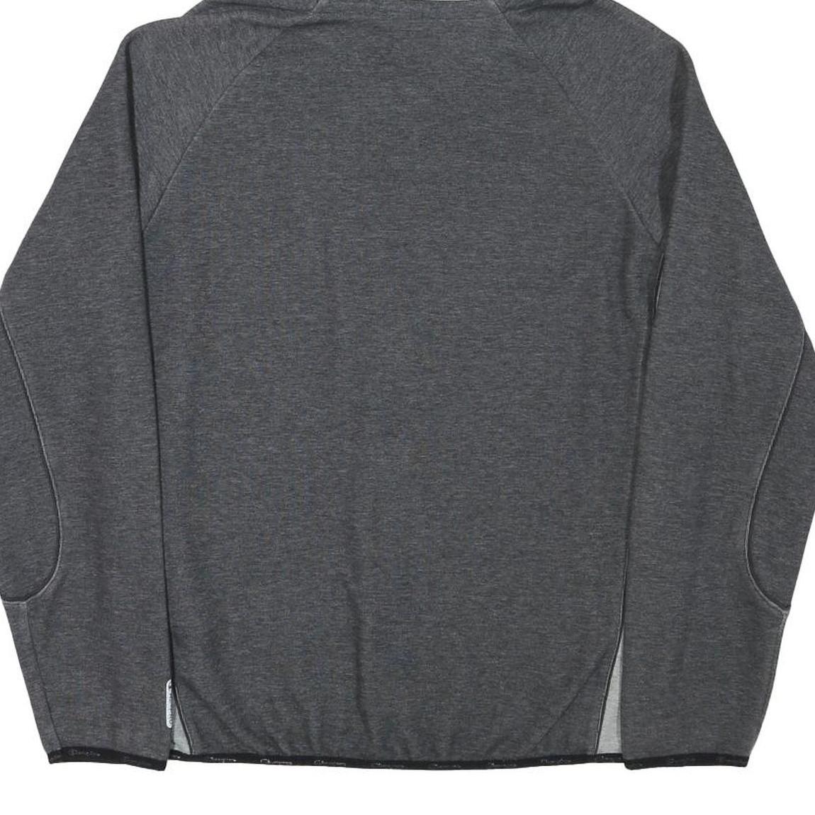 CHAMPION Mens Grey Full Zip Hoodie M Cotton Blend Athletic Sweatshirt with