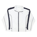 PUMA Womens White & Black Polyester Blend Zip Jacket UK 16 Plain Sporty Casual