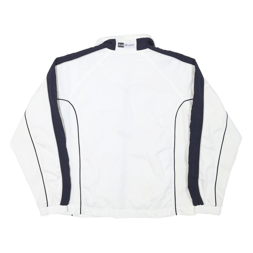 PUMA Womens White & Black Polyester Blend Zip Jacket UK 16 Plain Sporty Casual