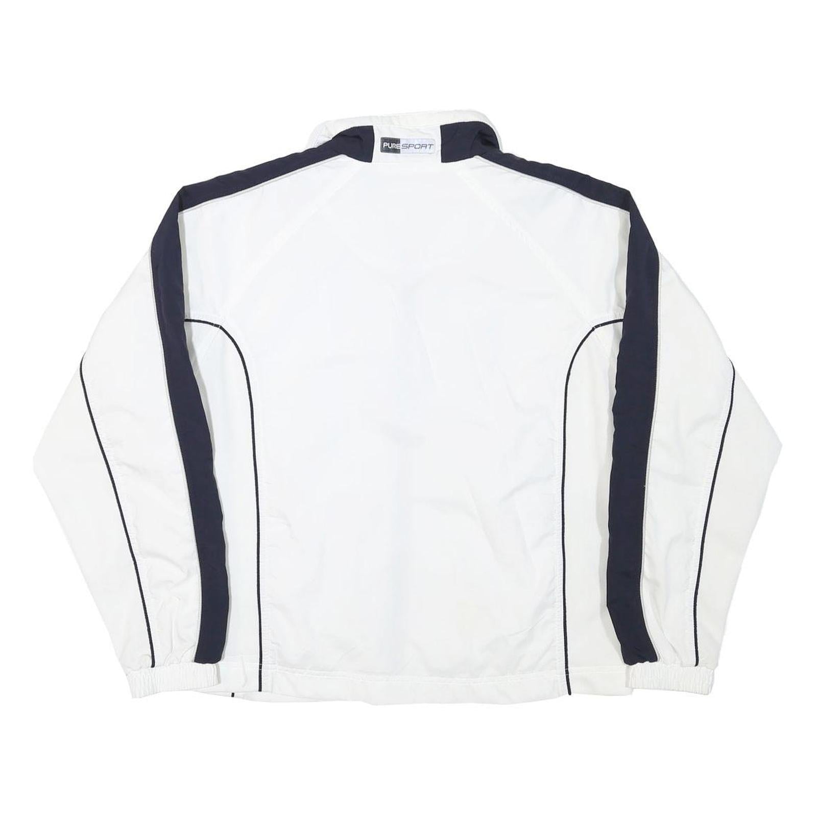 PUMA Womens White & Black Polyester Blend Zip Jacket UK 16 Plain Sporty Casual