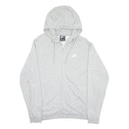 NIKE Mens Grey Pullover Hoodie L Cotton Blend Lightweight Casual Zip Up