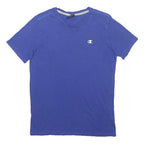 CHAMPION Boys Blue Crew Neck Short Sleeve T-Shirt 13-14Y Cotton Casual