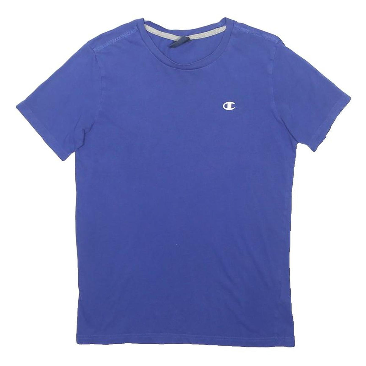 CHAMPION Boys Blue Crew Neck Short Sleeve T-Shirt 13-14Y Cotton Casual