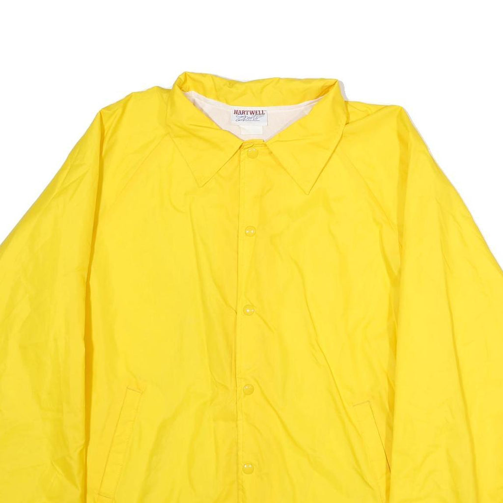 HARTWELL SPORTS Mens Yellow Button Jacket XL Polyester Plain Security Print