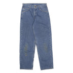 CARHARTT Blanket Lined Mens Relaxed Blue Denim Jeans W30 L32 Workwear Zip Up