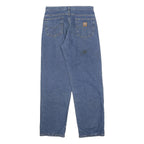 CARHARTT Blanket Lined Mens Relaxed Blue Denim Jeans W30 L32 Workwear Zip Up