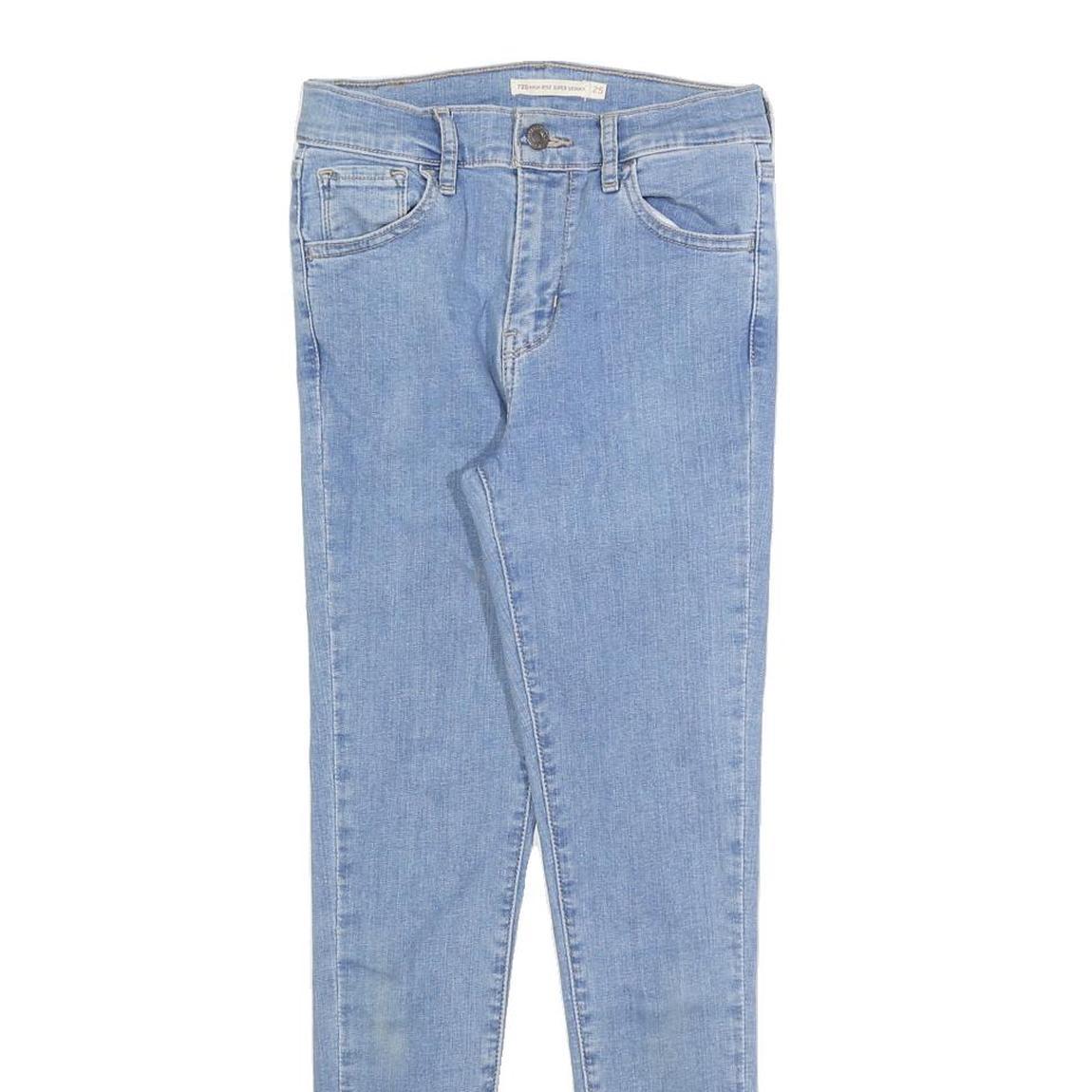 LEVI'S 720 Womens Jeans Blue Slim Skinny Denim Light W25 L28 Stretch Cotton