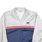 ASICS Mens Silver & Navy Blue Colourblock Quarter Zip Polyester Jacket S Sports