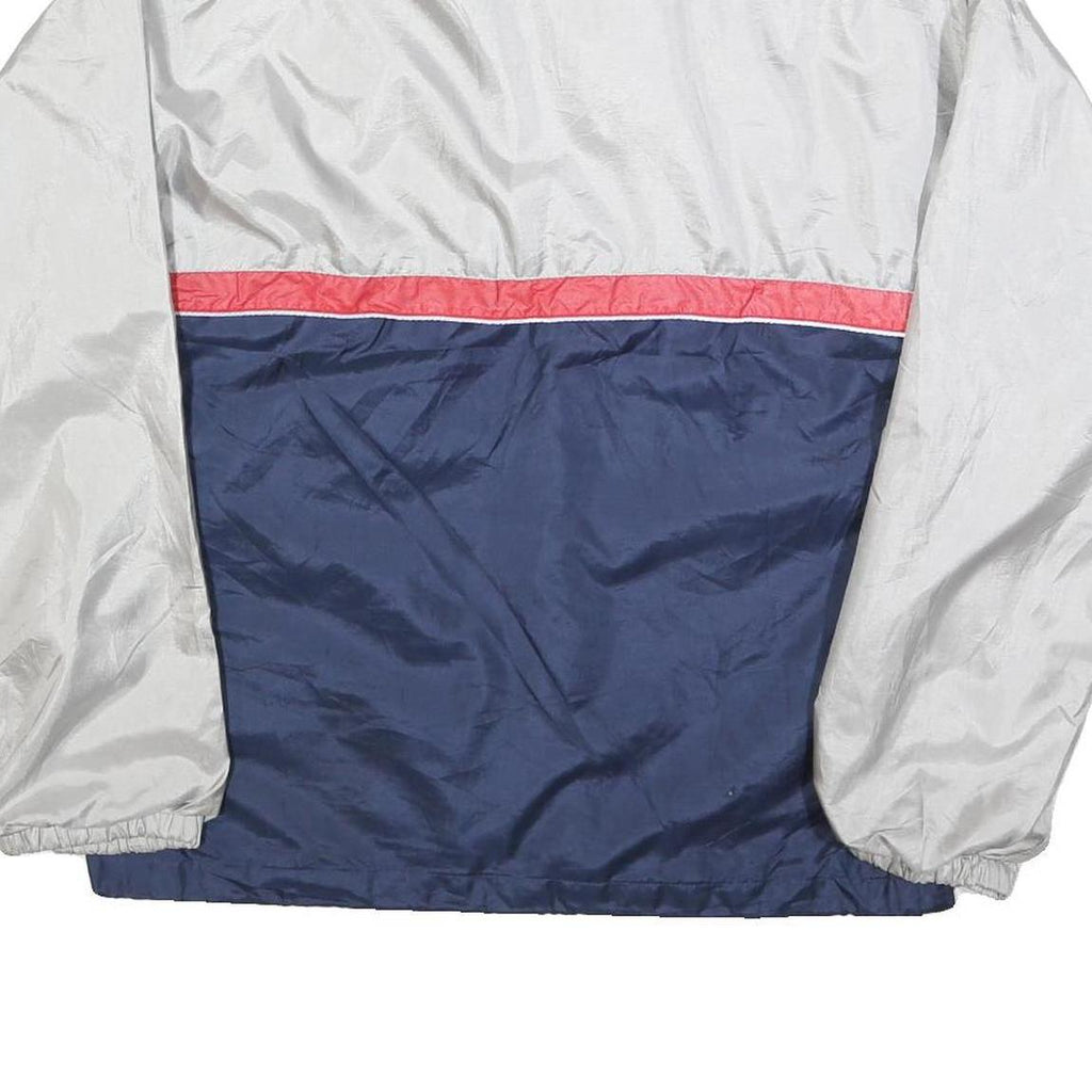 ASICS Mens Silver & Navy Blue Colourblock Quarter Zip Polyester Jacket S Sports