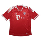 ADIDAS 2013-14 Bayern Munich Mens Red White Football Shirt L Short Sleeve V-Neck