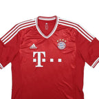 ADIDAS 2013-14 Bayern Munich Mens Red White Football Shirt L Short Sleeve V-Neck
